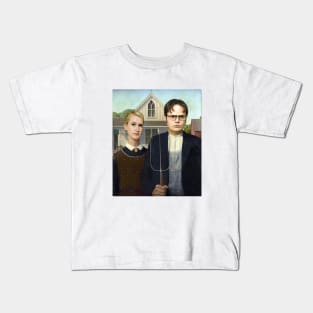 Dwight and Angela (American Gothic) Kids T-Shirt